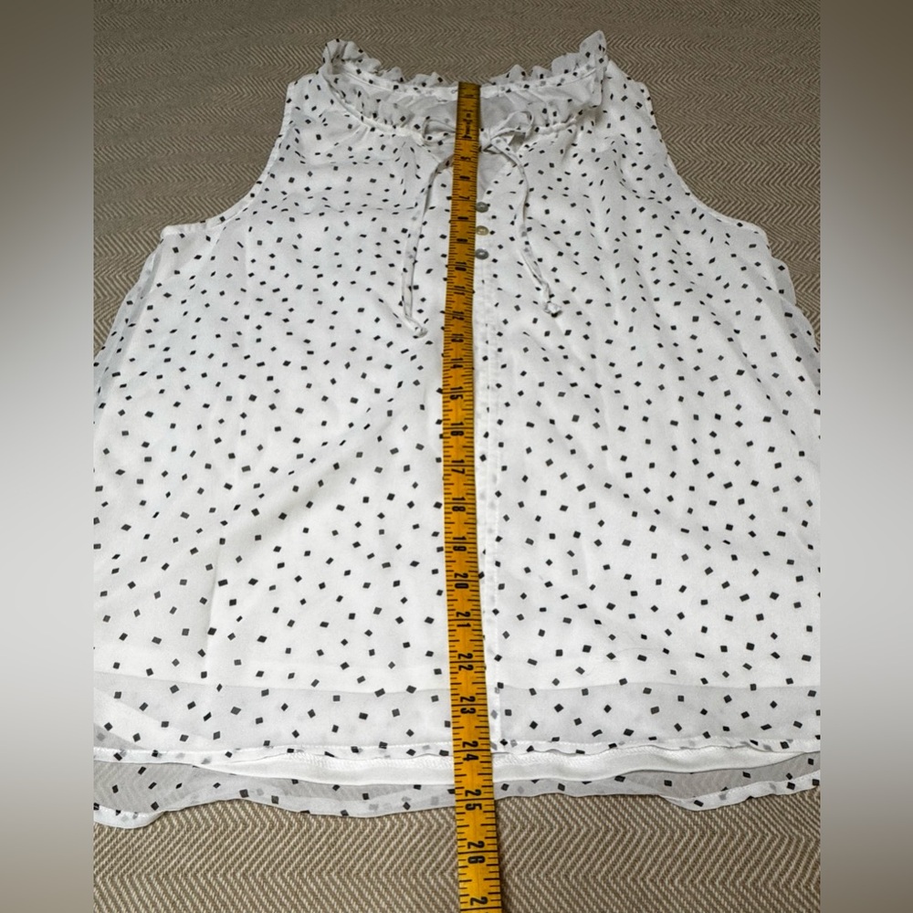 Beacon Apparel Chiffon Dot Sleeveless Workwear Blouse Medium - Picture 6 of 6